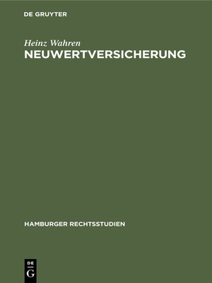 cover image of Neuwertversicherung